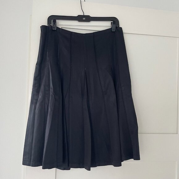 David Lawrence VINTAGE PLEATED gorgeous midi lined pleated black skirt size 12 - Picture 6 of 7